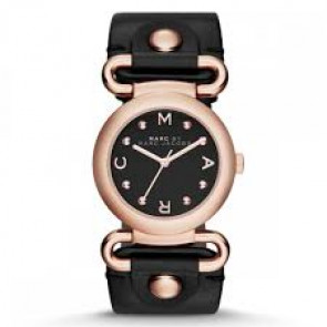 Horlogeband Marc by Marc Jacobs MBM1335 Leder Zwart 24mm
